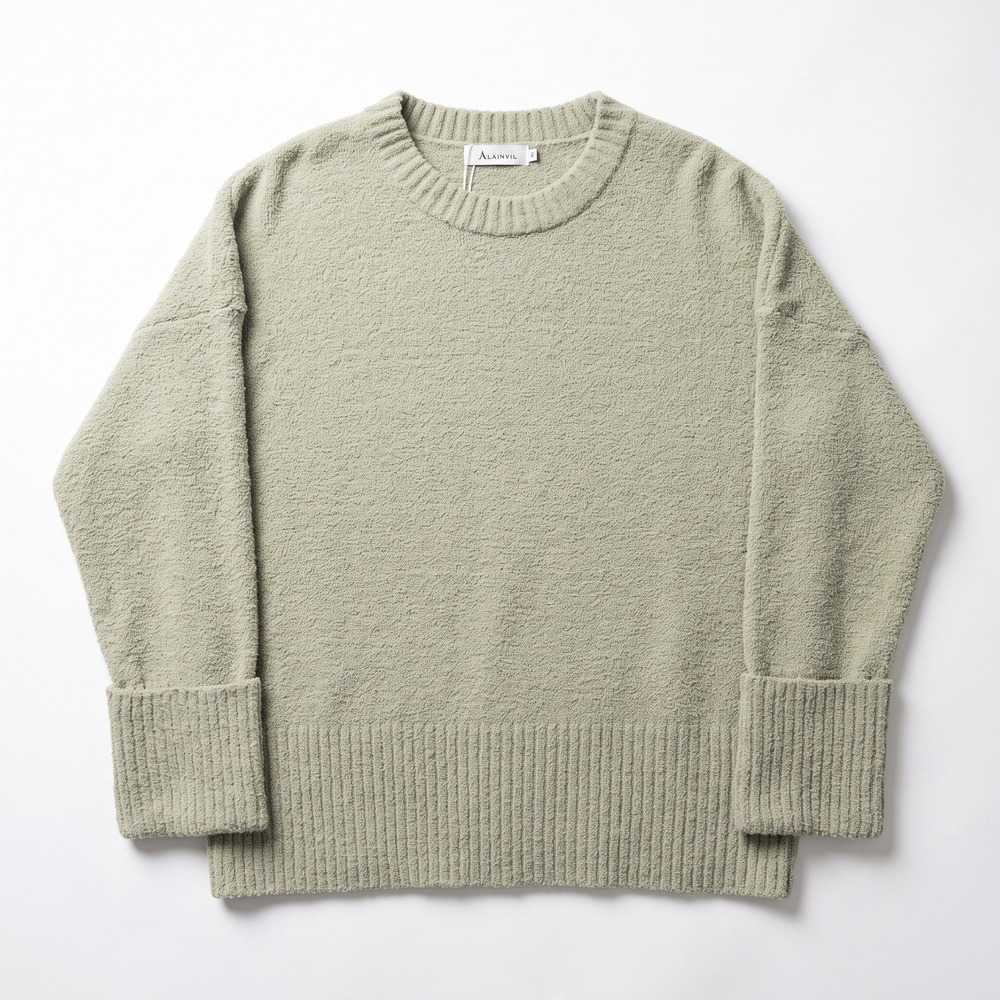 ANRABESS XL Womens Sage Green Oversized Crewneck Sweater NWT Cozy